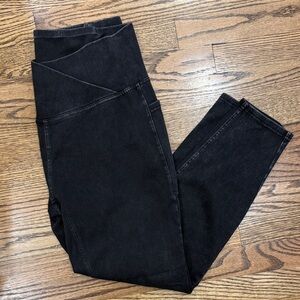 Halara Flex Crossover Pocket Washed Denim Work Leggings Size L 7/8